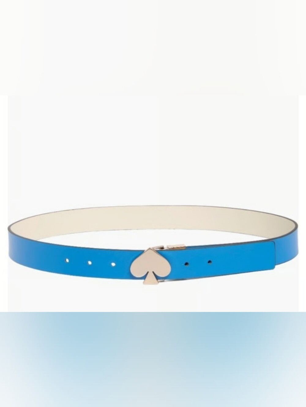 kate spade Bright Blue Leather Belt with Gold Spade Buckle